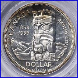 Canada 1958 $1 Silver Dollar Coin PCGS PL-67