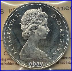 Canada 1965 Large Beads Pointed 5 $1 Silver Dollar Coin ICCS PL-66 Heavy Cameo