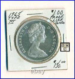 Canada 1965 Type III Silver 1 Dollar Proof Like Cameo Coin (OOAK)