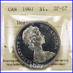 Canada 1967 $1 Silver Dollar Coin ICCS Specimen SP-67 Heavy Cameo