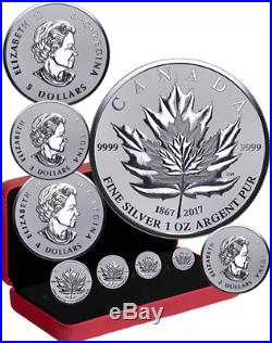 Canada 1967-2017 Maple Leaf Tribut Pure Silver Fractional 4-Coin Set