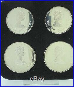 Canada 1976 Olympics 4 Coin Proof Set Box & COA 4.32 Ozs Silver