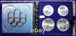Canada 1976 Olympics 4 Coin Sterling Silver Set, 2 x $5 & 2 x $10 (JH)