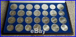 Canada 1976 Sterling Silver Olympic 28 Coin Set $5 & $10 In Capsules Brown Case