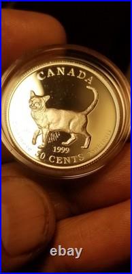 Canada 1999 50 Cents Gem Proof Silver Coin Tonkinese Cats Of Canada Idrs1