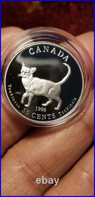 Canada 1999 50 Cents Gem Proof Silver Coin Tonkinese Cats Of Canada Idrs1