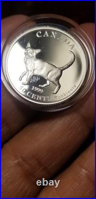 Canada 1999 50 Cents Gem Proof Silver Coin Tonkinese Cats Of Canada Idrs1