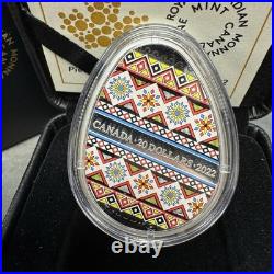Canada 1oz Pure Silver Coloured Coin 2022 Pysanka
