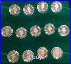 Canada 2001-2003 Festivals 50 Cents Silver Proof 13 Coins Set withBox& COA