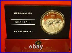 Canada 2006 $30 Sterling Silver Coin Dog Sled Team Colorized As Issued