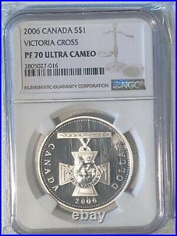 Canada, 2006, VICTORIA CROSS S$1, (All PF 70 3 coins Gilt, MS, PR) UNC Coins