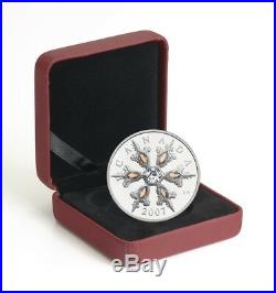 Canada 2007 $20 Iridescent Crystal Snowflake Sterling Silver Coin with COA & Box