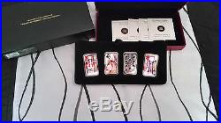 Canada 2008 2009 4x 15$ Playing Card Money 4x 1oz Silver Coin Set Gold Plated