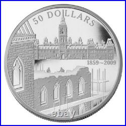 Canada 2009 Parliament Buildings 1859 150th Anniv $50 5 Oz Silver Proof
