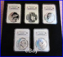 Canada 2009 Vancouver Olympics 5 Coin Silver Hologram $25 Set Gem Proof + Case