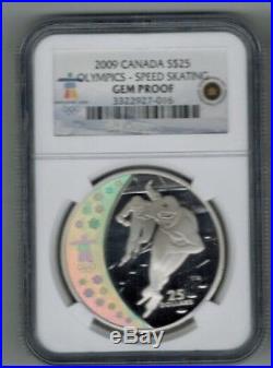 Canada 2009 Vancouver Olympics 5 Coin Silver Hologram $25 Set Gem Proof + Case