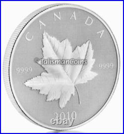 Canada 2010 MAPLE LEAF $5 1 Troy Oz Pure Silver REVERSE PROOF PIEDFORT Full OGP