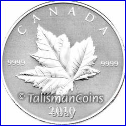 Canada 2010 MAPLE LEAF $5 1 Troy Oz Pure Silver REVERSE PROOF PIEDFORT Full OGP