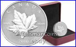 Canada 2010 MAPLE LEAF $5 1 Troy Oz Pure Silver REVERSE PROOF PIEDFORT Full OGP