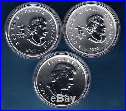 Canada 2010 Vancouver Olympic Special Edition Silver Maple Leaf 3 Coin Set