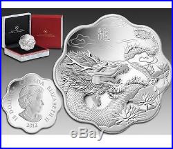 Canada 2012 $15 Year of the Dragon Lunar Lotus 26.7g Silver Proof Coin