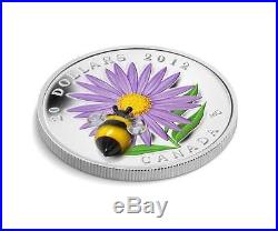 Canada 2012 20$ Aster with Venetian Glass Bumble Bee 1oz. 999 Proof Silver Coin