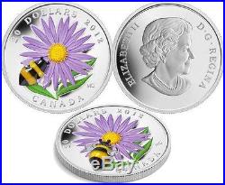 Canada 2012 20$ Aster with Venetian Glass Bumble Bee 1oz. 999 Proof Silver Coin