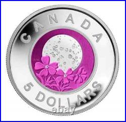 Canada 2012 $5 Sterling Silver and Niobium Coin Full Pink Moon