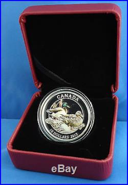 Canada 2013 $10 Mallard Ducks of Canada #1, 99.99% Pure Silver Color Proof Coin