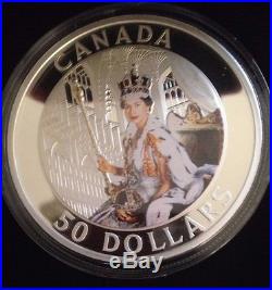 Canada 2013 $50 Queen's Coronation 5 oz Colored Silver Coin-LIMITED MINTAGE 1500