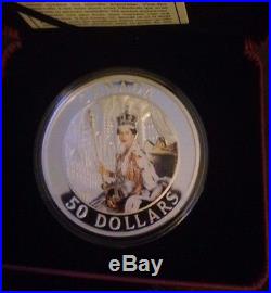 Canada 2013 $50 Queen's Coronation 5 oz Coloured Silver Coin