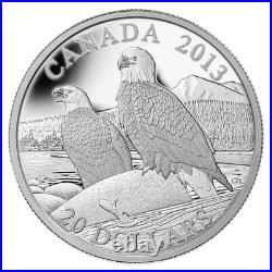 Canada 2013 BALD EAGLE Lifelong Mates $20 1 Oz Pure Silver Proof in FULL OGP
