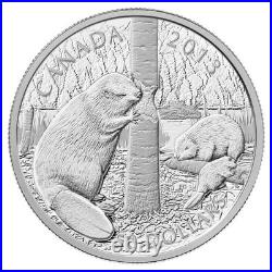 Canada 2013 BEAVER Family $50 5 Oz Five Troy Oz Pure Silver Proof in FULL OGP