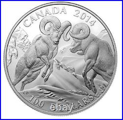 Canada 2014 $100 The Bighorn Sheep 1oz. 9999 Pure Silver Coin Proof