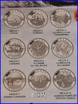 Canada 2014 $10 O Canada Series 99.99% Pure Silver 10-Coin Set With COA