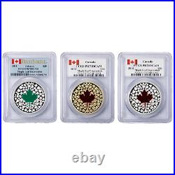 Canada 2014 $20.999 Silver Maple Leaf Impression 3-Coin Set PCGS PR-70 DCAM