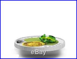 Canada 2014 $20 Water-lily and Venetian Glass Leopard Frog 1oz Silver Proof Coin