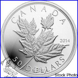 Canada 2014 $50 Maple Leaves 5 oz. Fine Silver Coin LOW MINTAGE