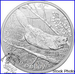 Canada 2014 $50 Silver Swimming Beaver 5 oz Silver Coin Originally $519.95