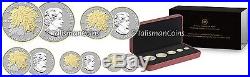 Canada 2014 5 Coin 24-Karat Gold Plated Pure Silver Maple Leaf Fractional Set