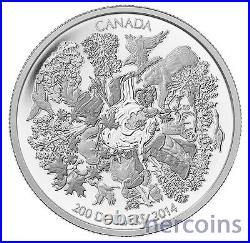 Canada 2014 Forest Towers $200 2 Oz Pure Silver Matte Proof Coin Perfect