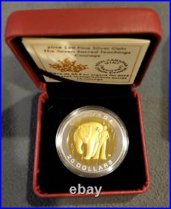 Canada 2014 Rare Seven Sacred Teachings Courage Gold 1 Oz Silver 20$ Proof Coin