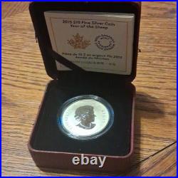 Canada 2015 $10 Silver Coin Year of the Sheep Commemorative. 9999