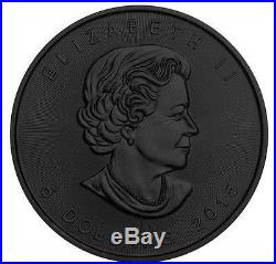 Canada 2015 1$ GOLDEN ENIGMA Black Ruthenium Maple Leaf 1oz Gilded Silver Coin