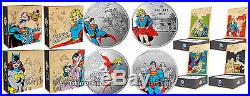 Canada 2015 DC Comics Originals 4 Coin Set Superman & Supergirl $10 Pure Silver