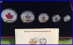 Canada 2015 Fine Silver Fractional Set The Maple Leaf 5 Coin Set RCM