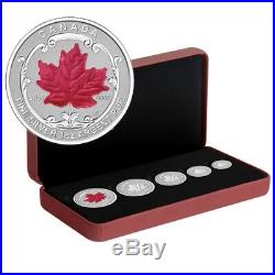 Canada 2015 Silver Maple Leaf 5 Coin Fractional Set