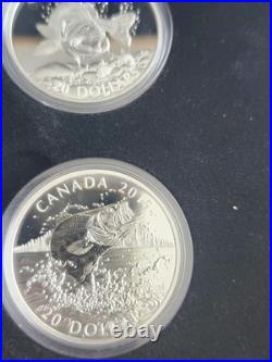 Canada 2015 Sportfish North America 4 Coin $20 Silver Proof Set withbox