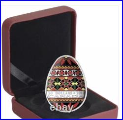 Canada 2016 20$ Traditional Ukrainian Pysanka Egg Shape 1oz Silver Coin