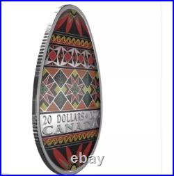 Canada 2016 20$ Traditional Ukrainian Pysanka Egg Shape 1oz Silver Coin